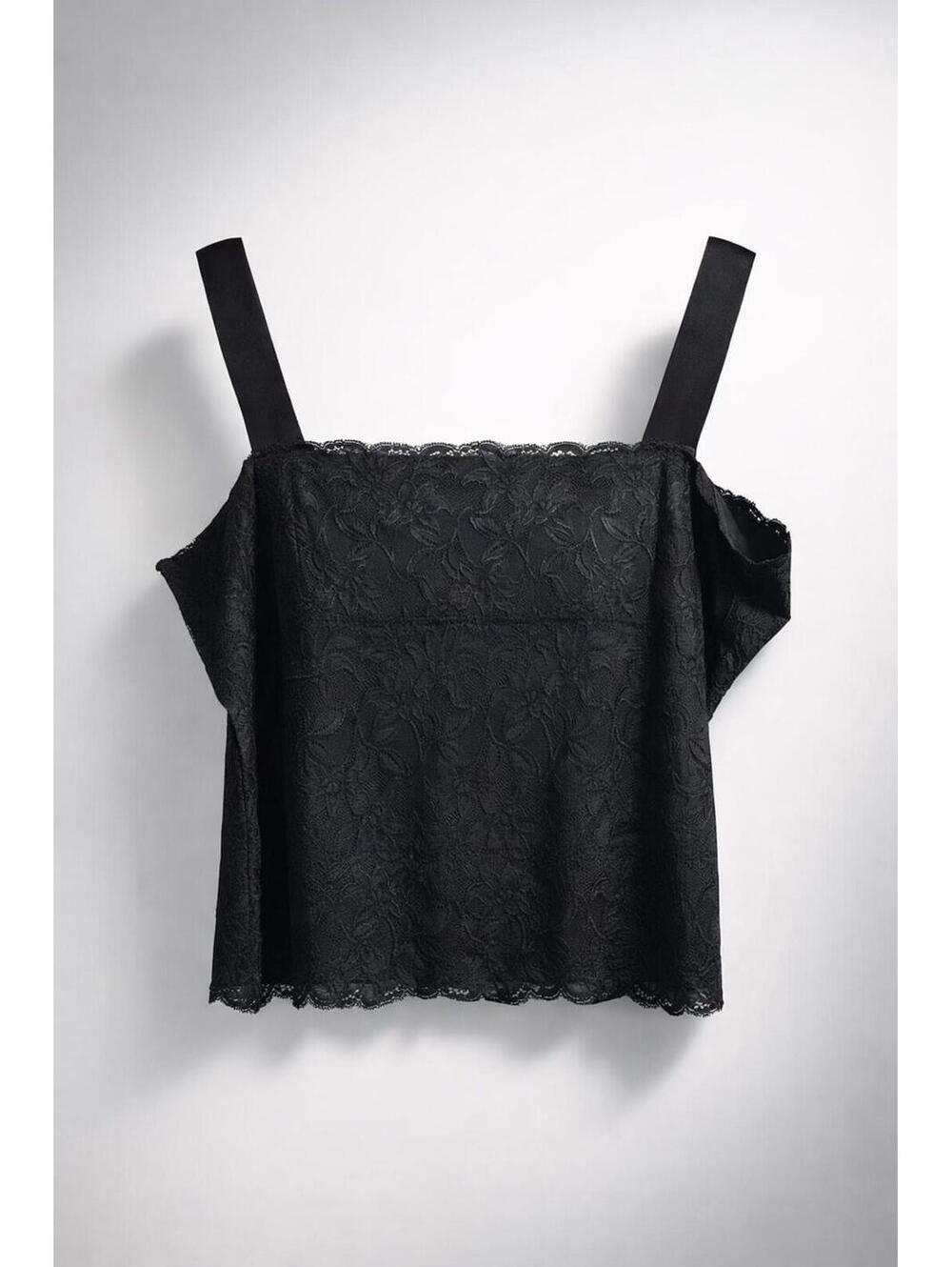 Coldwater Creek Black Lace Camisole Top XL